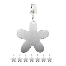 Produktbild: Relaxdays 8er Set Tischdeckenbeschwerer, Tischtuchbommeln zum Beschweren, Blume, In- & Outdoor, Edelstahl, Silber