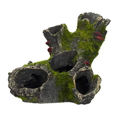 Produktbild: Relaxdays Aquarium Deko Höhle, Natur-Optik, dekoratives Versteck, Steindeko, Aquarienzubehör HxB: 7 x 15 cm, grau-grün