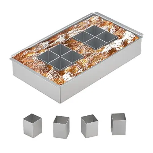 Produktbild: Relaxdays Backform Zahlen & Buchstaben, Aluminium, verstellbare Kuchenform, BxT: 31,5 x 18 cm, Zahlenbackform, silber