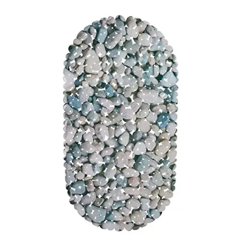 Produktbild: Relaxdays Badewannenmatte Steinoptik, rutschfeste Badeeinlage mit Saugnäpfen, waschbare Rutschmatte, 36 x 68 cm, natur, 1 Stück