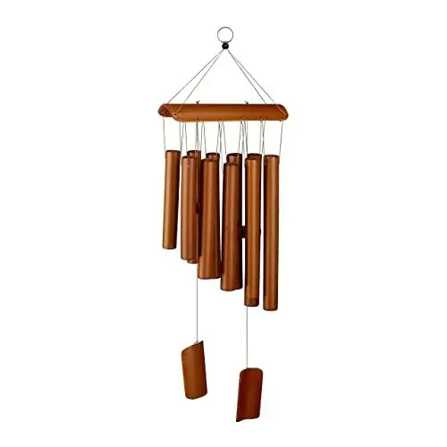 Produktbild: Relaxdays Bambus Windspiel, angenehmer Klang, Balkon & Garten, Klangspiel zum Aufhängen, HxB: 58,5 x 18,5 cm, Natur