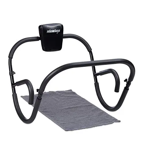 Produktbild: Relaxdays Bauchtrainer AB Roller, Bauchmuskeltrainer, faltbar, HxBxT: 66 x 70 x 70 cm, Sixpack Fitness Trainer, schwarz