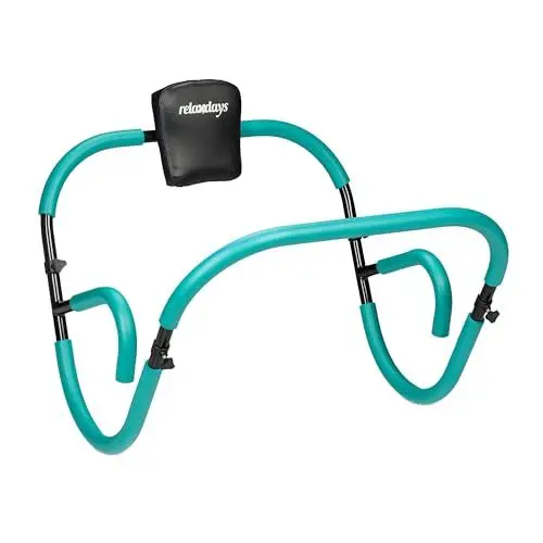 Produktbild: Relaxdays Bauchtrainer AB Roller, Bauchmuskeltrainer, faltbar, HxBxT: 66 x 70 x 70 cm, Sixpack Fitness Trainer, türkis