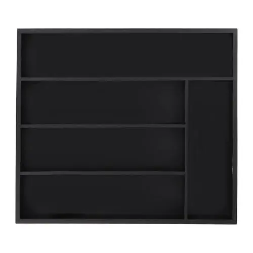 Produktbild: Relaxdays Besteckkasten für Schubladen, 5 Fächer, HBT: 5 x 34 x 30 cm, Schubladeneinsatz, Besteckeinsatz Bambus, schwarz