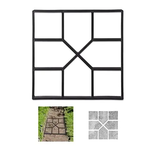 Produktbild: Relaxdays Betonform, Schalungsform zum selber gießen, Gussform für Gehwegplatten, 40x40cm, robuster Kunststoff, schwarz, 1 Stück