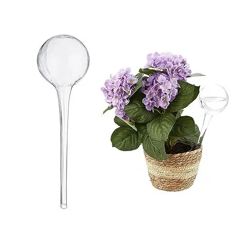 Produktbild: Relaxdays Bewässerungskugel 2er Set, dosierte Pflanzen Bewässerung, Blumentopf, Gießhilfe Büro, Glas Ø 9 cm, transparent