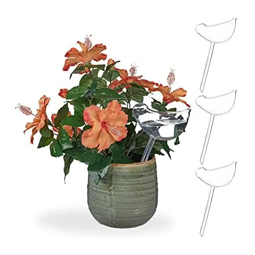 Produktbild: Relaxdays Bewässerungskugeln 4er Set, automatische Wasserabgabe, Durstkugel in Vogel-Form, jeweils 200 ml, transparent
