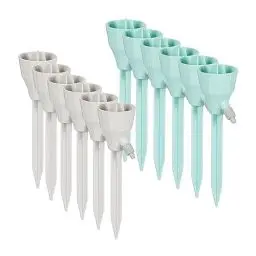 Produktbild: Relaxdays Bewässerungssystem für Flaschen, 12er Set, automatische Bewässerung, Tröpfchenbewässerung m. Ventil, grau/Mint