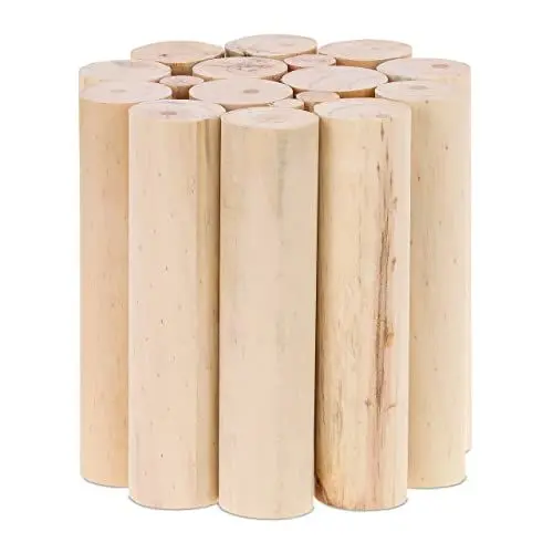Produktbild: Relaxdays Blumenhocker, Holz, rund, gedrechselt, für Blumentöpfe & Pflanzkübel, Blumenständer HxD: 20 x 20 cm, Natur