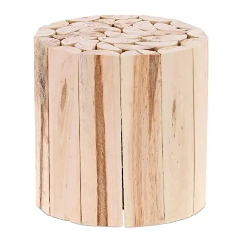 Produktbild: Relaxdays Blumenhocker, Holz, rund, naturbelassen, für Blumentöpfe, Pflanzkübel, Blumenständer HxD: 20 x 20 cm, Natur