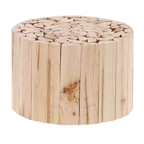 Produktbild: Relaxdays Blumenhocker, Holz, rund, naturbelassen, für Blumentöpfe, Pflanzkübel, Blumenständer HxD: 20 x 30 cm, Natur