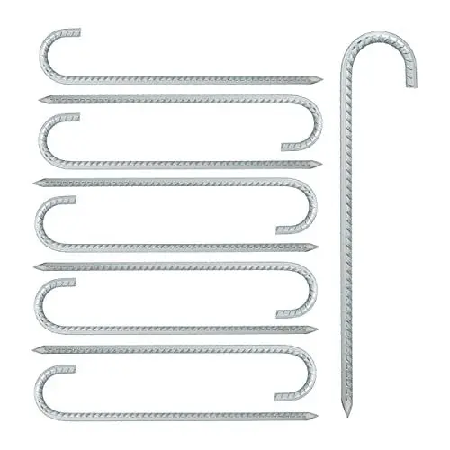 Produktbild: Relaxdays Bodenanker 10er Set, XL Zeltheringe, extra lang, stabile Erdanker Camping, Zeltzubehör, Stahl, 39 cm, Silber