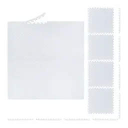 Produktbild: Relaxdays Bodenschutzmatte, 60x60 cm, 8 Schutzmatten mit Rand, EVA, 3m² Fläche, Unterlegmatte für Fitnessgeräte, weiß