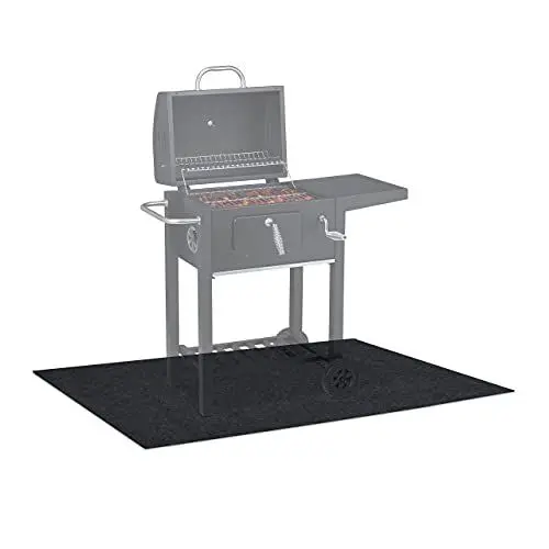 Produktbild: Relaxdays Bodenschutzmatte, Outdoor Grillunterlage zum Rollen, waschbarer Grillteppich, BxT: 120 x 80 cm, anthrazit