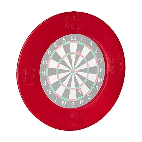 Produktbild: Relaxdays Dart Catchring R7, 4-teilig, Schutzring für 45 cm Dartscheibe, stabiler Wandschutz, EVA, Gesamt-Ø 72 cm, rot