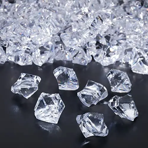 Produktbild: Relaxdays Deko Diamanten, 180er Set, Tischdeko Hochzeit, Eiswürfel Streudeko, Kunststoff, 2 x 2,5 x 1,5 cm, transparent