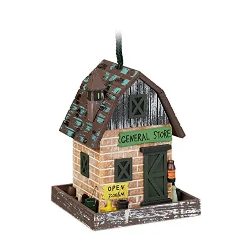 Produktbild: Relaxdays Deko Vogelhaus, Holz, Vogelhäuschen zum Aufhängen, Klappdach, HBT: 23x18x18cm, Vogelvilla Garten, Balkon, bunt