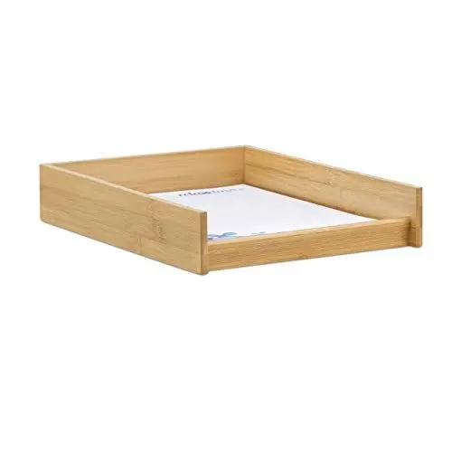 Produktbild: Relaxdays Dokumentenablage Holz, DIN A4 Papierfach, Büro, Schreibtisch, flach, Briefablage Bambus, BxT: 25x33 cm, Natur