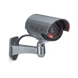 Produktbild: Relaxdays Dummy Kamera mit LED-Licht, Wandhalterung, für Innen- und Außenbereich, Dummy Camera, Sicherheitskamera, drahtlos, silber, 11 x 31.5 x 8.5 cm