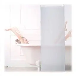 Produktbild: Relaxdays Duschrollo, 60x240 cm, Seilzugrollo für Dusche & Badewanne, Decke & Fenster, Badrollo wasserabweisend, weiß, 10034183_1052