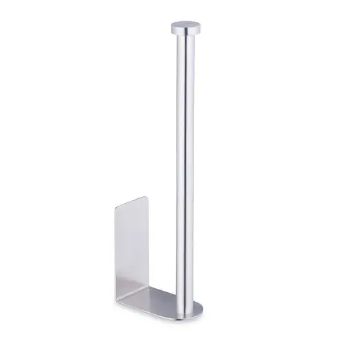 Produktbild: Relaxdays Ersatzrollenhalter, selbstklebend, 2 Ersatzrollen, H x B x T: 26 x 4,5 x 7,5 cm, Klopapierhalter Wand, Silber