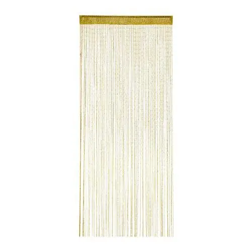 Produktbild: Relaxdays Fadenvorhang Glitzer, 90 x 245 cm, kürzbar, Tunneldurchzug, für Türen & Fenster, waschbar, Fadengardine, Gold