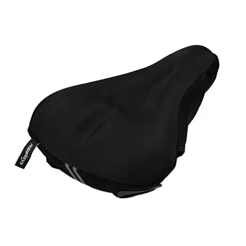 Produktbild: Relaxdays Fahrradsattel Überzug, gepolstert, schmaler Gel Sattelbezug, Mountainbike, Rennrad, wasserdicht, schwarz