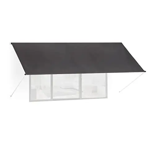 Produktbild: Relaxdays Fallarmmarkise HxB: 120x400 cm, Schattenspender Fenster, 50+ UV-Schutz, Seilzug, Polyester & Metall, anthrazit