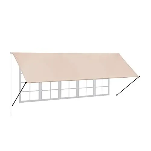 Produktbild: Relaxdays Fallarmmarkise, HxB: 120x400 cm, einziehbar, UV-Schutz, Polyester, Schattenspender Fenster & Balkon, Sand/grau
