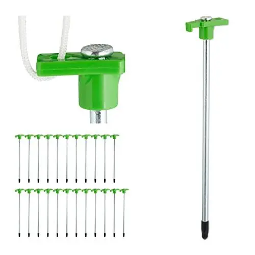 Produktbild: Relaxdays Felsbodenhering 24er Set, Erdanker für Harte Böden, 25 cm, Stahl, stabile Bodenanker fürs Camping, hellgrün, 25 x 4 x 1,5 cm
