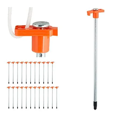 Produktbild: Relaxdays Felsbodenhering 24er Set, Erdanker für Harte Böden, 25 cm, aus Stahl, stabile Bodenanker fürs Camping, orange