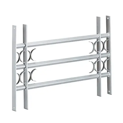 Produktbild: Relaxdays Fenstergitter Einbruchschutz, ausziehbar, für außen, Stahl, 450 x 700-1050 mm, Sicherheitsgitter, grau