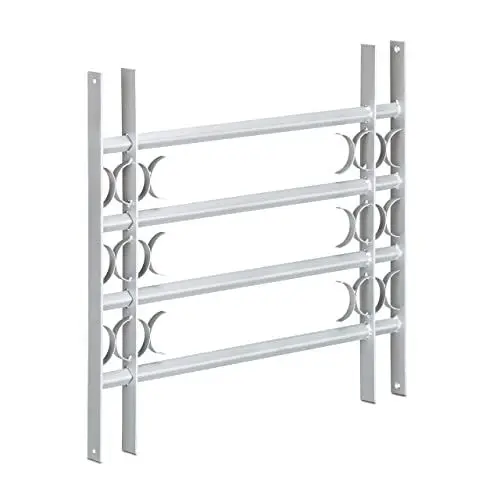 Produktbild: Relaxdays Fenstergitter Einbruchschutz, ausziehbar, für außen, Stahl, 600 x 700-1050 mm, Sicherheitsgitter, grau