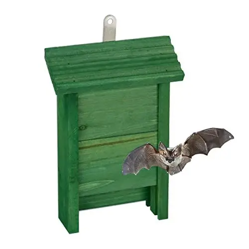 Produktbild: Relaxdays Fledermauskasten, Unterschlupf für Fledermäuse, HxBxT: 29 x 18 x 6 cm, Garten, Fledermaushotel, Holz, grün