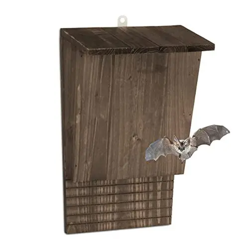 Produktbild: Relaxdays Fledermauskasten, großer Unterschlupf für Fledermäuse, HxBxT: 37 x 22 x 12,5 cm, Fledermaushotel, Holz, braun