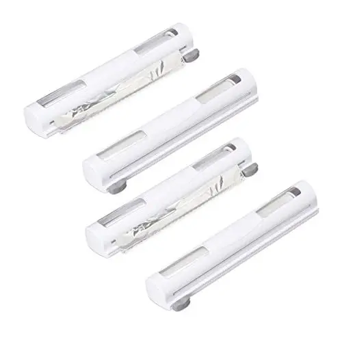Produktbild: Relaxdays Folienschneider 4er Set, Frischhalte-& Alufolie, Folienabroller magnetisch, Foliencutter, HBT 5x37x8 cm, weiß