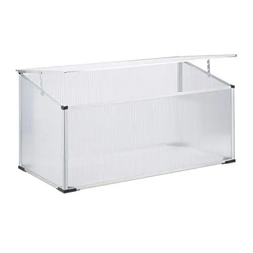 Produktbild: Relaxdays Frühbeet Alu, Stecksystem, lichtdurchlässig, UV-Schutz, Mini Gewächshaus, HxBxT: 100 x 50 x 50 cm, transparent