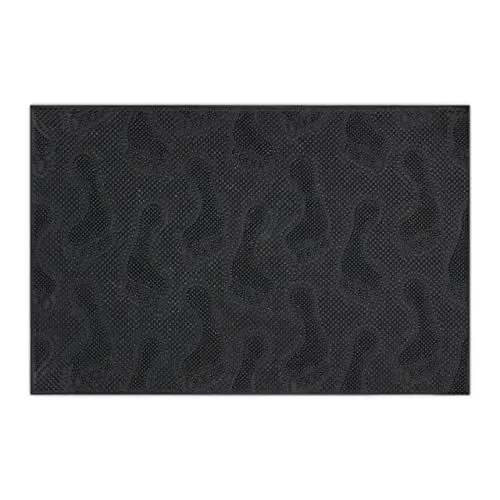 Produktbild: Relaxdays Fußmatte Gummi, 40 x 60 cm, Türmatte Fußabdrücke, rutschfest, wetterfest, mit Noppen, innen & außen, schwarz