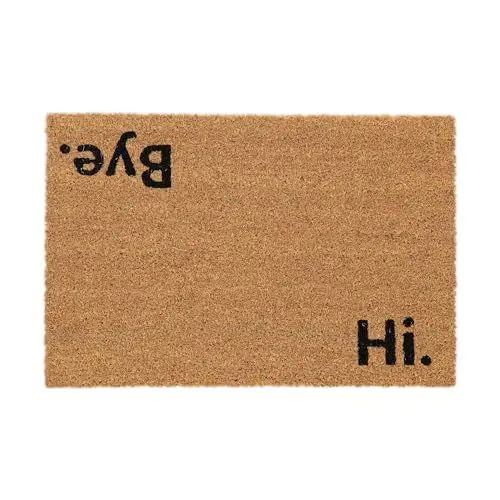 Produktbild: Relaxdays Fußmatte Kokos 60x40cm, Türvorleger Spruch, rutschfest, wetterfest, Fußabstreifer innen & außen, Natur/schwarz