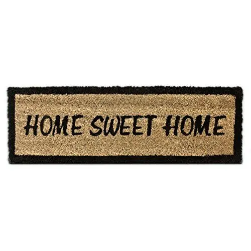 Produktbild: Relaxdays Fußmatte Kokos HOME SWEET HOME 75 x 25 cm Kokosmatte mit rutschfestem PVC Boden Fußabtreter aus Kokosfaser als Schmutzfangmatte und Sauberlaufmatte Fußabstreifer für Außen und Innen, braun