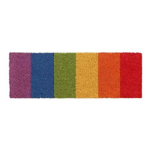 Produktbild: Relaxdays Fußmatte Kokos, Regenbogen, Schuhabtreter 75 x 25 cm, wetterfest & rutschfest, Türvorleger innen & außen, bunt