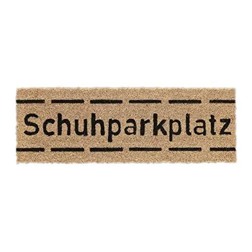 Produktbild: Relaxdays Fußmatte Kokos, Schuhparkplatz, 75x25 cm, schmaler Türvorleger, innen & außen, rutschfest, wetterfest, Natur
