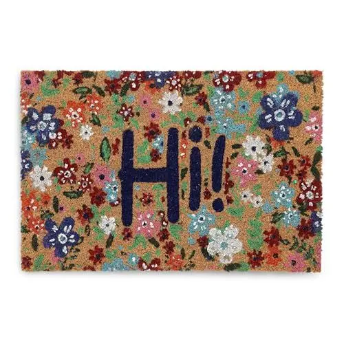 Produktbild: Relaxdays Fußmatte Kokos, Türvorleger Hi, 60 x 40 cm, Abtreter rutschfest, wetterfest, Fußabstreifer innen & außen, bunt