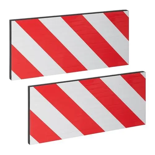 Produktbild: Relaxdays Garagen Wandschutz 2er Set, selbstklebend, für Säulen, Garagentürschutz rund, reflektierend, Eva, rot-weiß