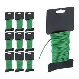 Produktbild: Relaxdays Gartendraht 10er Set, 10 m Länge, Ø 2,5 mm, ummantelter Gartendraht für Pflanzen, Garten Bindedraht, grün