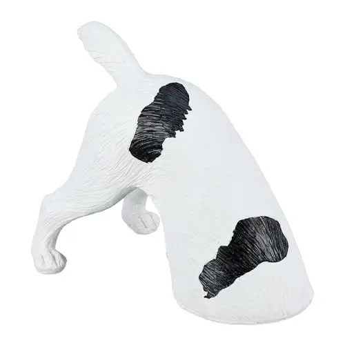 Produktbild: Relaxdays Gartenfigur Hund, buddelnder Terrier, HxBxT: 23 x 28 x 17 cm, Polyresin, wetterfeste Gartendeko, weiß/schwarz