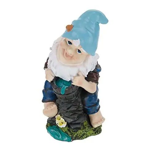 Produktbild: Relaxdays Gartenzwerg mit Tragekorb, wetterfest, frostsicher, HxBxT: 24 x 11 x 10 cm, Garten Wichtel, Kunststein, bunt