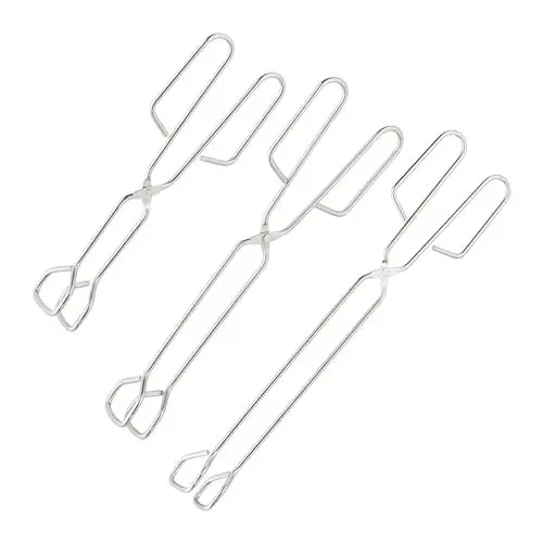 Produktbild: Relaxdays Grillzange 3er Set, rostfreier Edelstahl, Scherenzange für Grill & Küche, Zangenlänge 24, 30 & 38 cm, Silber