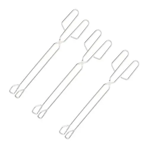 Produktbild: Relaxdays Grillzange 3er Set, rostfreier & hitzebeständiger Edelstahl, Scherenzange für Grill & Küche, 38 cm, Silber