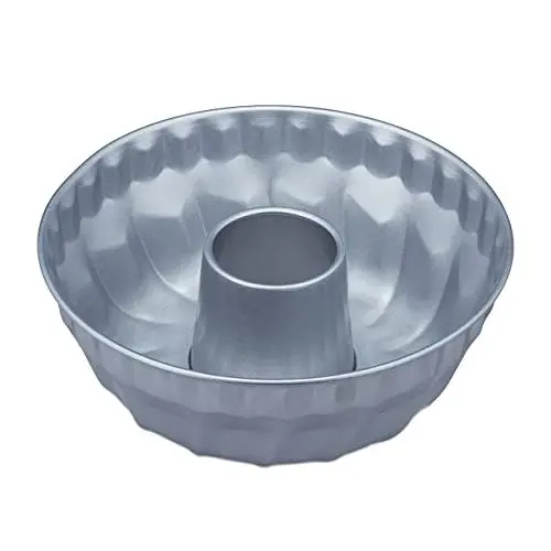 Produktbild: Relaxdays Gugelhupfform, Marmor- und Rührkuchen, antihaftbeschichtet, Ø 25 cm, runde Napfkuchenform, Carbonstahl, silber, 9.5 x 25.5 x 25.5 cm